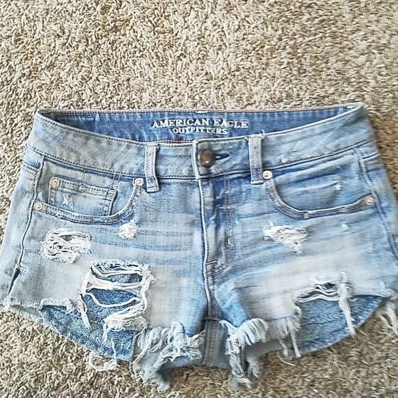 American Eagle Outfitters Pants - AEO Destroyed Light Wash jean shorts
